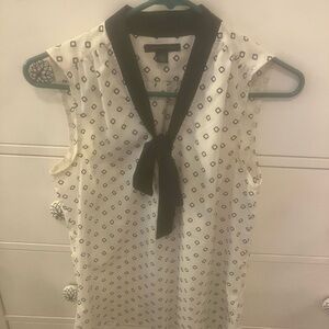 Tommy Hilfiger Navy Blue and White Geometric Blouse